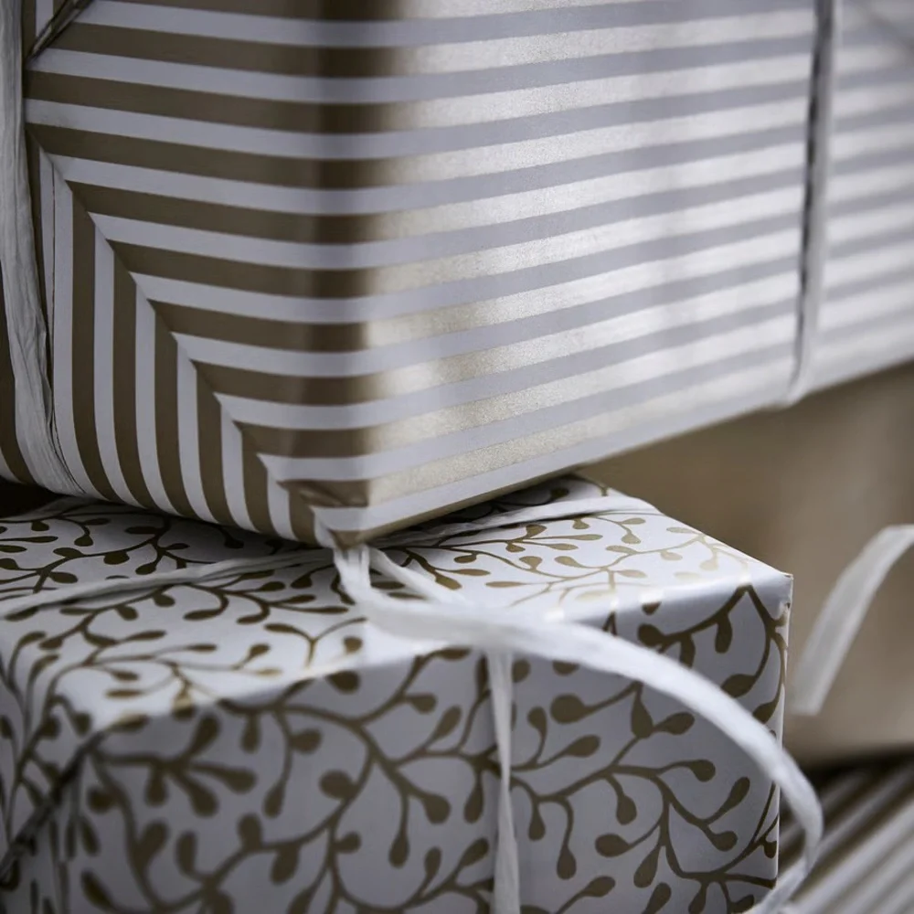 VINTERFINTGift wrap, roll, mixed patterns gold, 9.84x2.30 '/22.60 sq feet